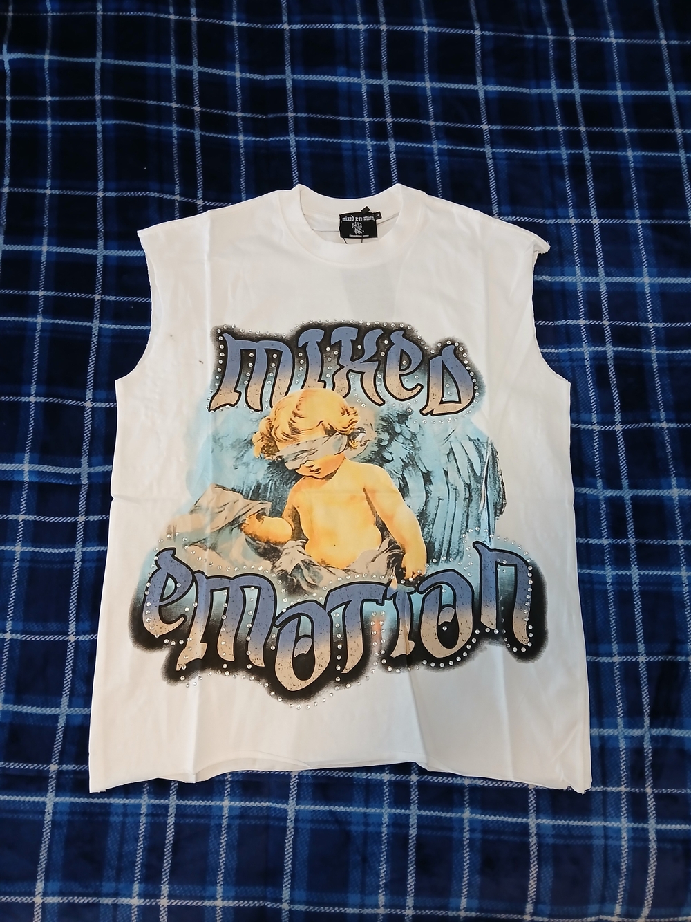 Mixed Emotions Graphic White Tank Top